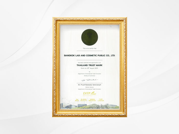 Thailand Trust Mark Certificate from the Department of International Trade Promotion (DITP)