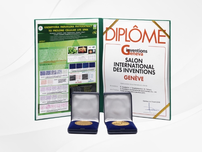 “kaempferia parviflora phytoextract to prolong cellular life span” is awarded with gold medal